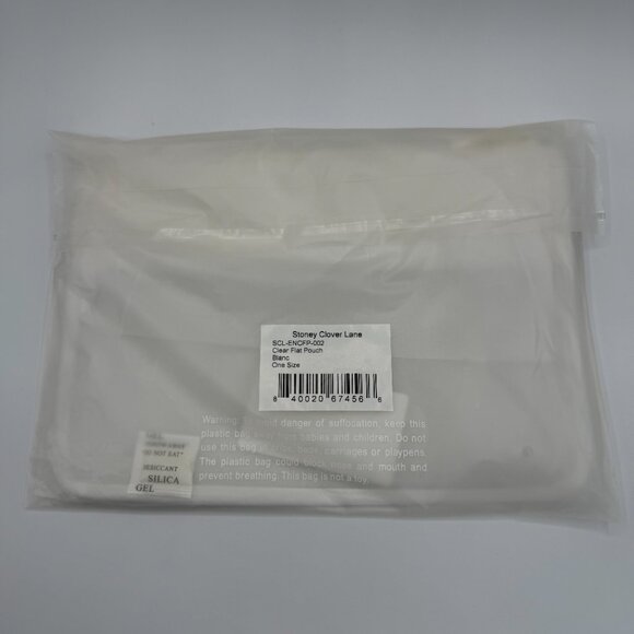 NWT Stoney Clover Lane Classic Clear/White Flat Pouch MSRP: $78 - Picture 5 of 5